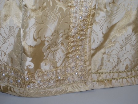 Gold and Pearl Venetian Renaissance Gown, Pearl Trim