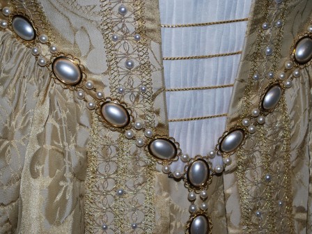 Gold and Pearl Venetian Renaissance Gown, Jeweled Girdle