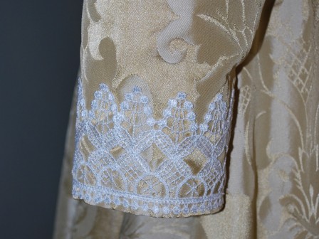 Gold and Pearl Venetian Renaissance Gown, Lace Cuff