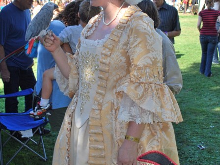 18th century costume, Gold and pearl Robe a la Anglaise with Bergere Hat