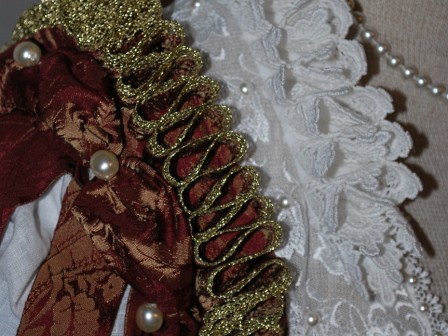 Burgundy Venetian Renaissance Gown With Ruffs